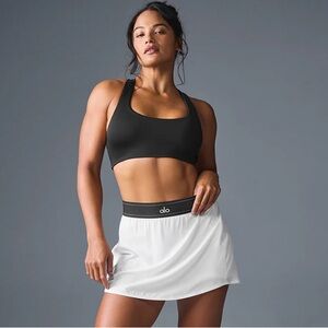 ALO Yoga Women's White Match Point Tennis Skirt Small